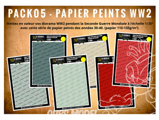 M-Models Pack 005 Different Papiers peint WWII 6 planches 1/35