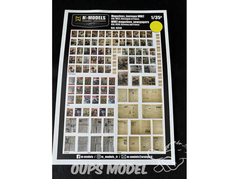M-Models NT0058 Magazines et journaux US, URSS, Allemagne et France WWII 1/35