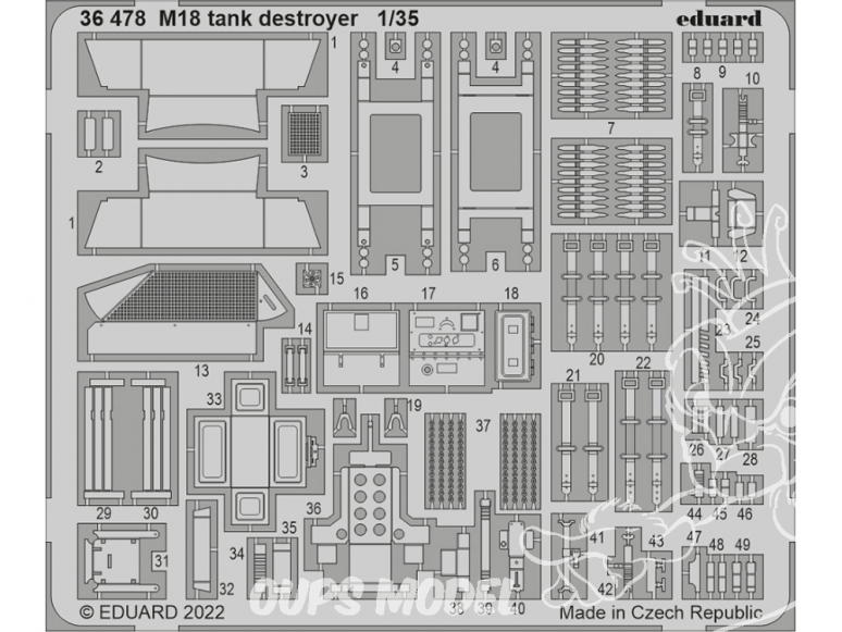 Eduard photodecoupe militaire 36478 Amélioration M18 Tank detroyer Tamiya 1/35