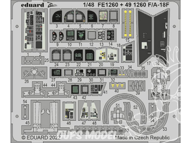 EDUARD photodecoupe avion 491260 Amélioration F/A-18F Hobby Boss 1/48