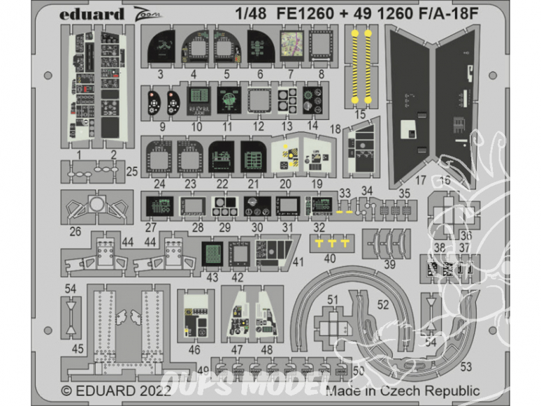 EDUARD photodecoupe avion FE1260 Zoom amélioration F/A-18F Hobby Boss 1/48