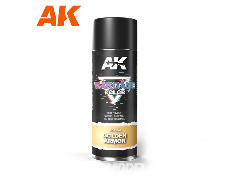 Ak Spray AK1052 Wargame Sprays Bombe peinture GOLDEN ARMOR 400ml
