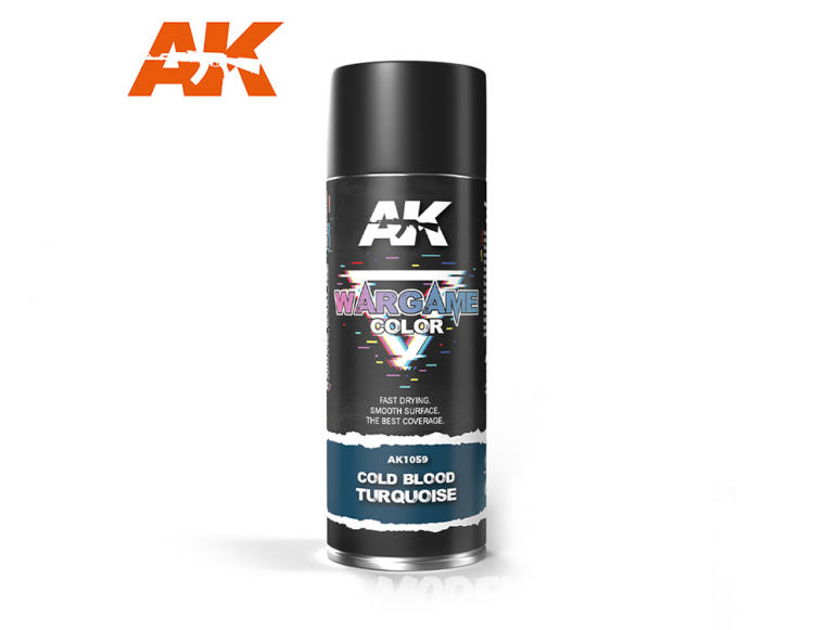 Ak Spray AK1059 Wargame Sprays Bombe peinture COLD BLOOD TURQUOISE 400ml