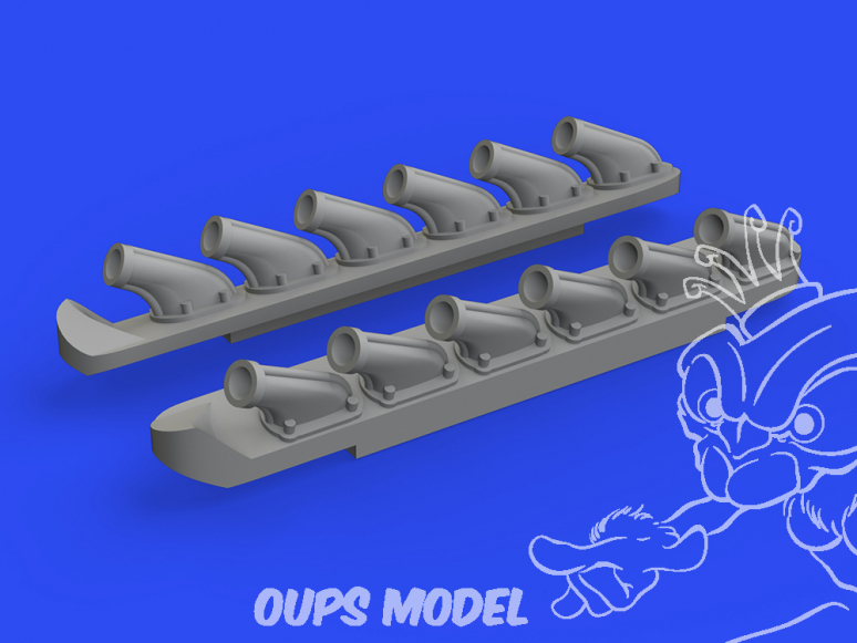 Eduard kit d'amelioration brassin Print 672279 Pipes d'échappement P-51B/C Arma Hobby 1/72