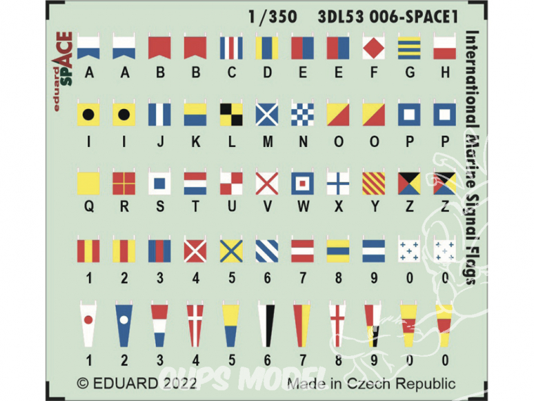 Eduard Space décalques 3D 3DL53006 Drapeaux Pavillons signalisation maritime internationale 1/350