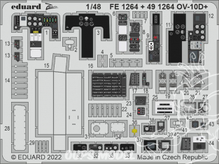 EDUARD photodecoupe avion FE1264 Zoom amélioration OV-10D+ Icm 1/48