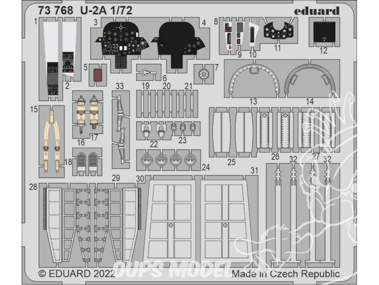 Eduard photodecoupe avion 73768 Amélioration U-2A Hobby Boss 1/72