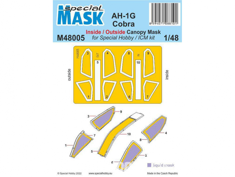 Special Hobby Masque avion M48005 AH-1G Cobra 1/48