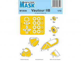 Special Hobby Masque avion M72036 Masque pour Vautour IIB kits Special Hobby 1/72