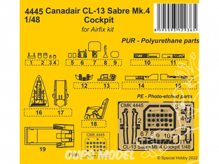 CMK kit resine 4445 Cockpit Canadair CL-13 Sabre Mk.4 kit Airfix 1/48