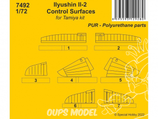 Cmk kit resine 7492 Ilyushin Il-2 Control Surfaces pour kits Tamiya 1/72
