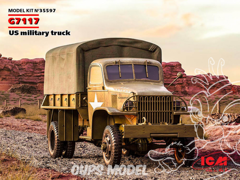 Icm maquette militaire 35597 G7117 Camion militaire américain de la Seconde Guerre mondiale 1/35