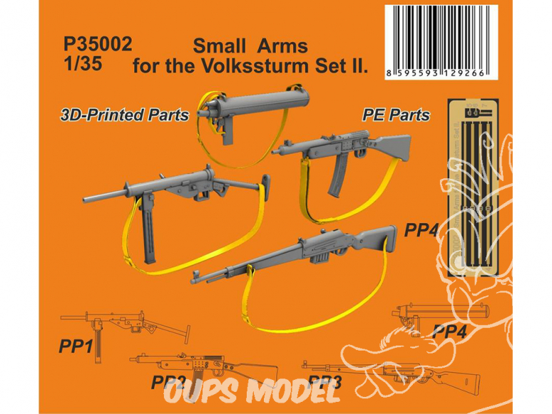 Special Hobby 3D Print avion P35002 Armes légères pour le Volkssturm Set II. 1/35