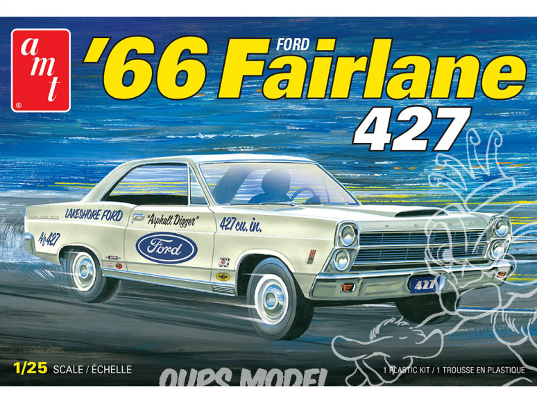 AMT maquette voiture 1263 1966 FORD FAIRLANE 427 1/25