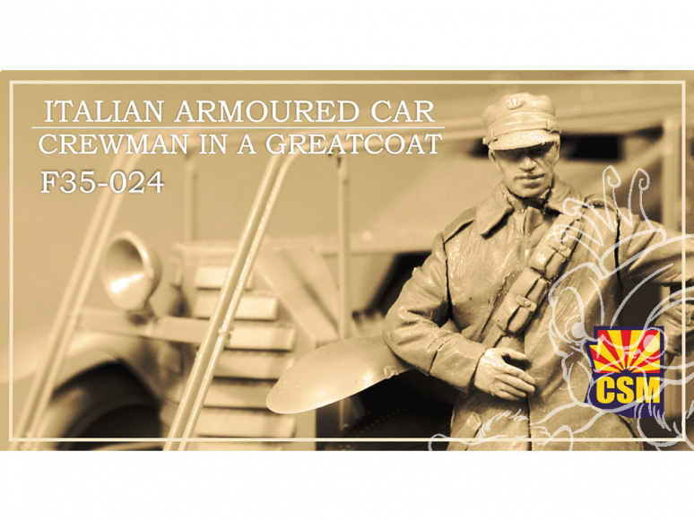Copper State Models personnel militaire F35-0024 Italien Armoured Car Crewman dans une capote 1/35