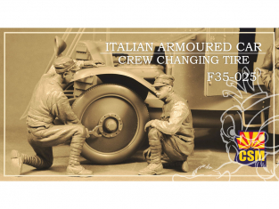 Copper State Models personnel militaire F35-0025 Changement de pneu de l'équipage de la voiture blindée italienne 1/35