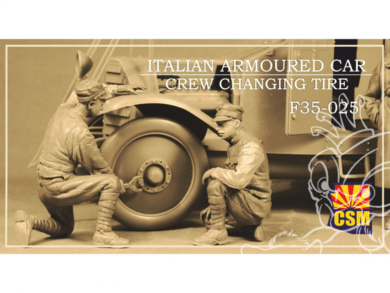 Copper State Models personnel militaire F35-0025 Changement de pneu de l'équipage de la voiture blindée italienne 1/35