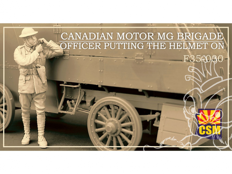 Copper State Models personnel militaire F35-0030 Officier de la Canadian Motor MG Brigade mettant le casque 1/35