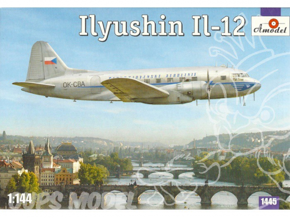 Amodel maquettes avion 1445 ILYUSHIN IL-12 LIGNES AERIENNES TCHEQUES 1/144