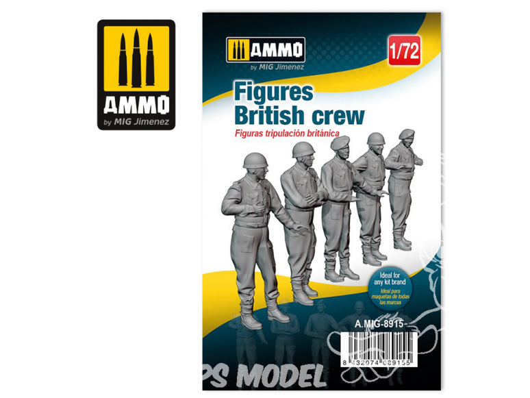 Ammo Mig figurines 8915 Equipage Britannique WWII 1/72
