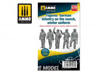 Ammo Mig figurines 8917 Infanterie Allemande en uniforme hiver en marche WWII 1/72