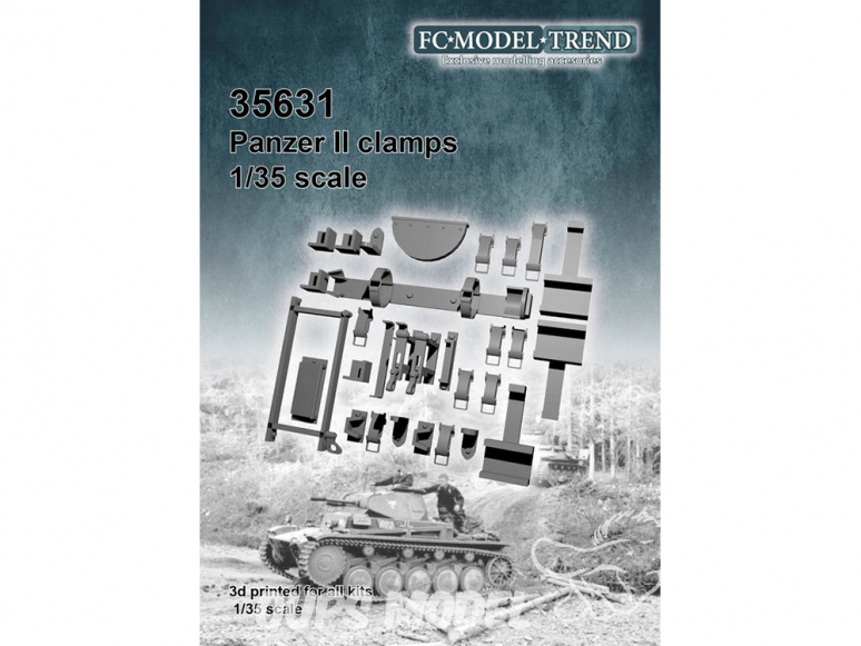 FC MODEL TREND accessoire résine 35631 Clamps Panzer II 1/35