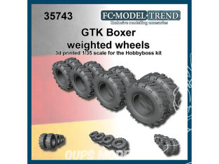 FC MODEL TREND accessoire résine 35743 Pneus lestés GTK Boxer Hobby Boss 1/35