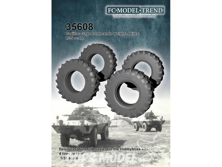 FC MODEL TREND accessoire résine 35608 Pneus lestés M706 Commando Hobby Boss 1/35