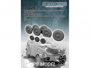 FC MODEL TREND accessoire résine 35624 5 Roues lestées et 1 à plat Kubelwagen type 82 Desert RFM / Tamiya 1/35
