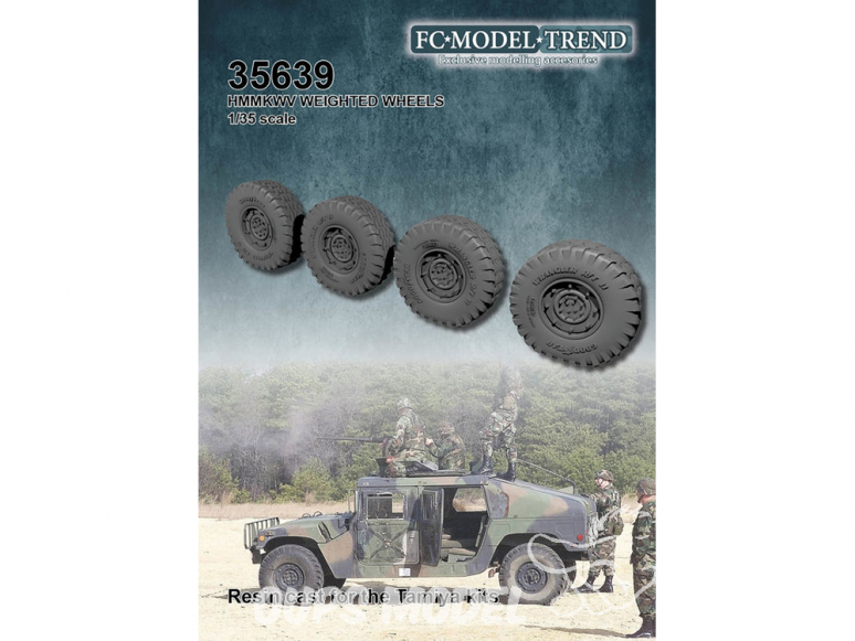 FC MODEL TREND accessoire avion résine 35639 Roues lestées HMMWV Tamiya 1/35