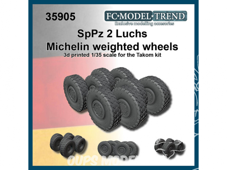 FC MODEL TREND accessoire avion résine 35905 Roues lestées SpPz 2 Luchs Michelin Takom 1/35