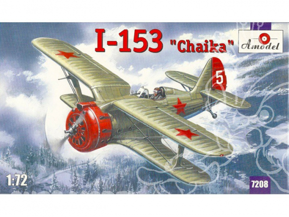 Amodel maquettes avion 7208 POLIKARPOV I-153 "Chaika" chasseur Soviétique 1/72