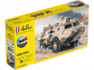 HELLER maquette militaire 56898 STARTER KIT VAB 4x4 inclus peintures principale colle et pinceau 1/72