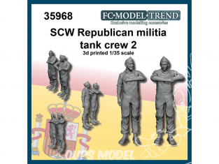 FC MODEL TREND figurine résine 35968 Equipage char milice republicaine SCW Set 2 1/35