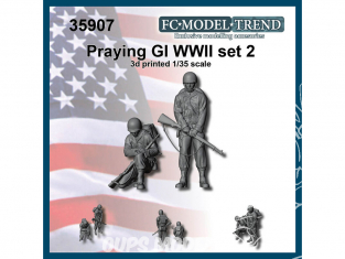 FC MODEL TREND figurine résine 35907 Soldats US GI Priant WWII Set 2 1/35