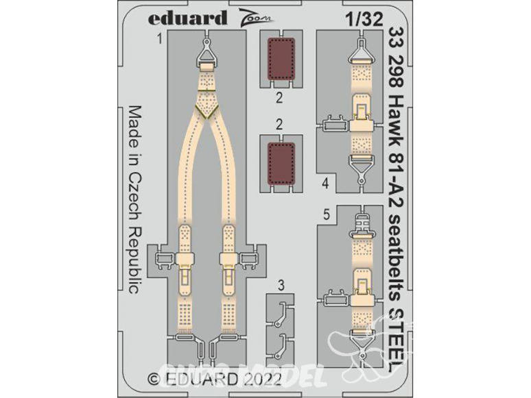 Eduard photodécoupe avion 33298 Harnais métal Hawk 81-A2 Great Wall Hobby 1/32