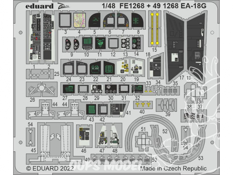 EDUARD photodecoupe avion FE1268 Zoom amélioration EA-18G Hobby Boss 1/48