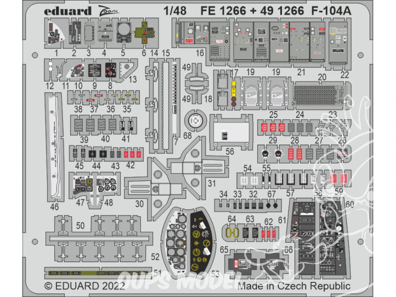 EDUARD photodecoupe avion 491266 Amélioration F-104A Kinetic 1/48
