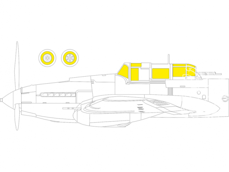 Eduard Express Mask EX857 IL-2 Modèle 1943 TFace Zvezda 1/48