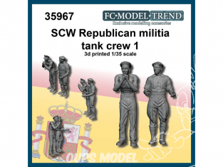 FC MODEL TREND figurine résine 35967 Equipage char milice republicaine SCW Set 1 1/35