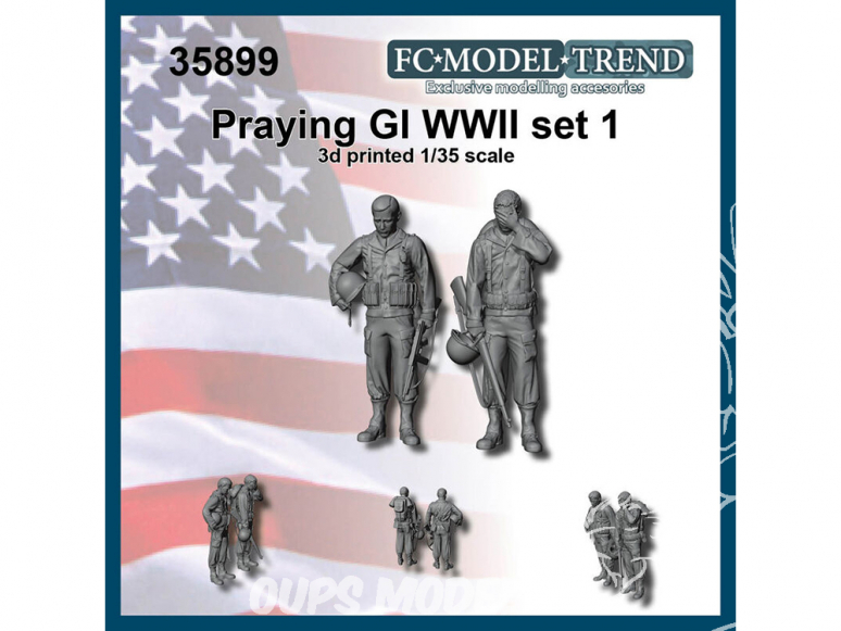 FC MODEL TREND figurine résine 35899 Soldats US GI Priant WWII 1/35