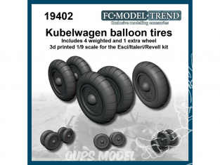 FC MODEL TREND accessoire résine 19402 Pneus ballons Kubelwagen Esci / Italeri / Revell 1/9