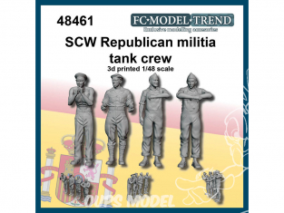 FC MODEL TREND figurine résine 48461 Equipage char milice republicaine SCW 1/48