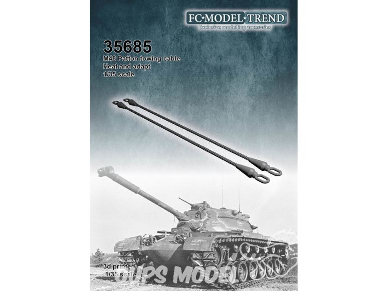 FC MODEL TREND accessoire résine 35685 Cable de remorquage M48 Patton 1/35