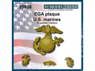 FC MODEL TREND accessoire résine 35938 Plaque EGA US Marines 3x3cm