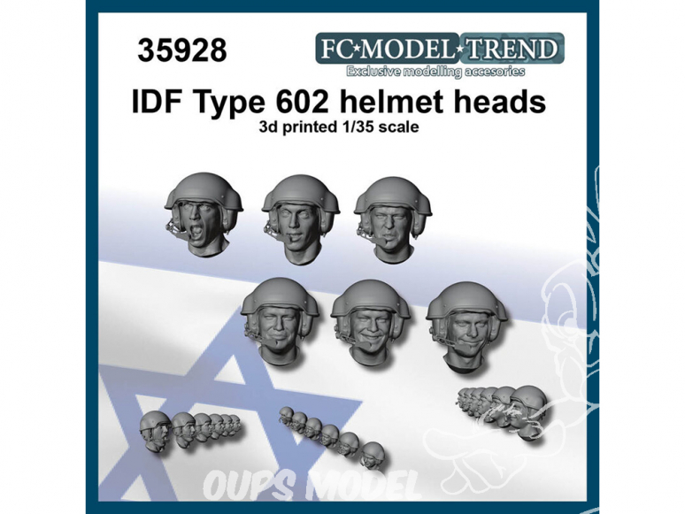 FC MODEL TREND accessoire résine 35928 Têtes avec casque Type 602 IDF 1/35