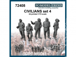 FC MODEL TREND figurine résine 72408 Civils Set 4 1/72
