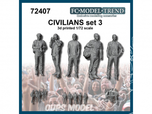 FC MODEL TREND figurines résine 72407 Civils Set 3 1/72