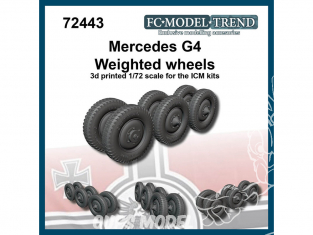 FC MODEL TREND accessoire résine 72443 Roues lestées Mercedes G4 Icm 1/72