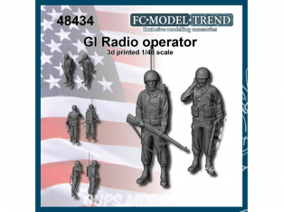 FC MODEL TREND figurine résine 48434 Soldats US GI Opérateur radio WWII 1/48
